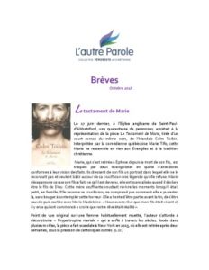 thumbnail of Les Brèves – Octobre 2018